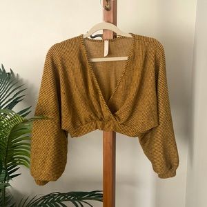 Primitive Camel and Black Top, size small